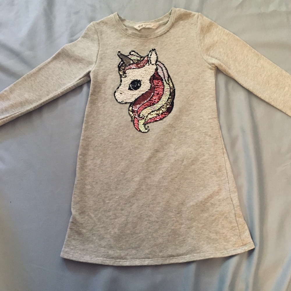H&M Unicorn Sequin Flip Dress 4-6